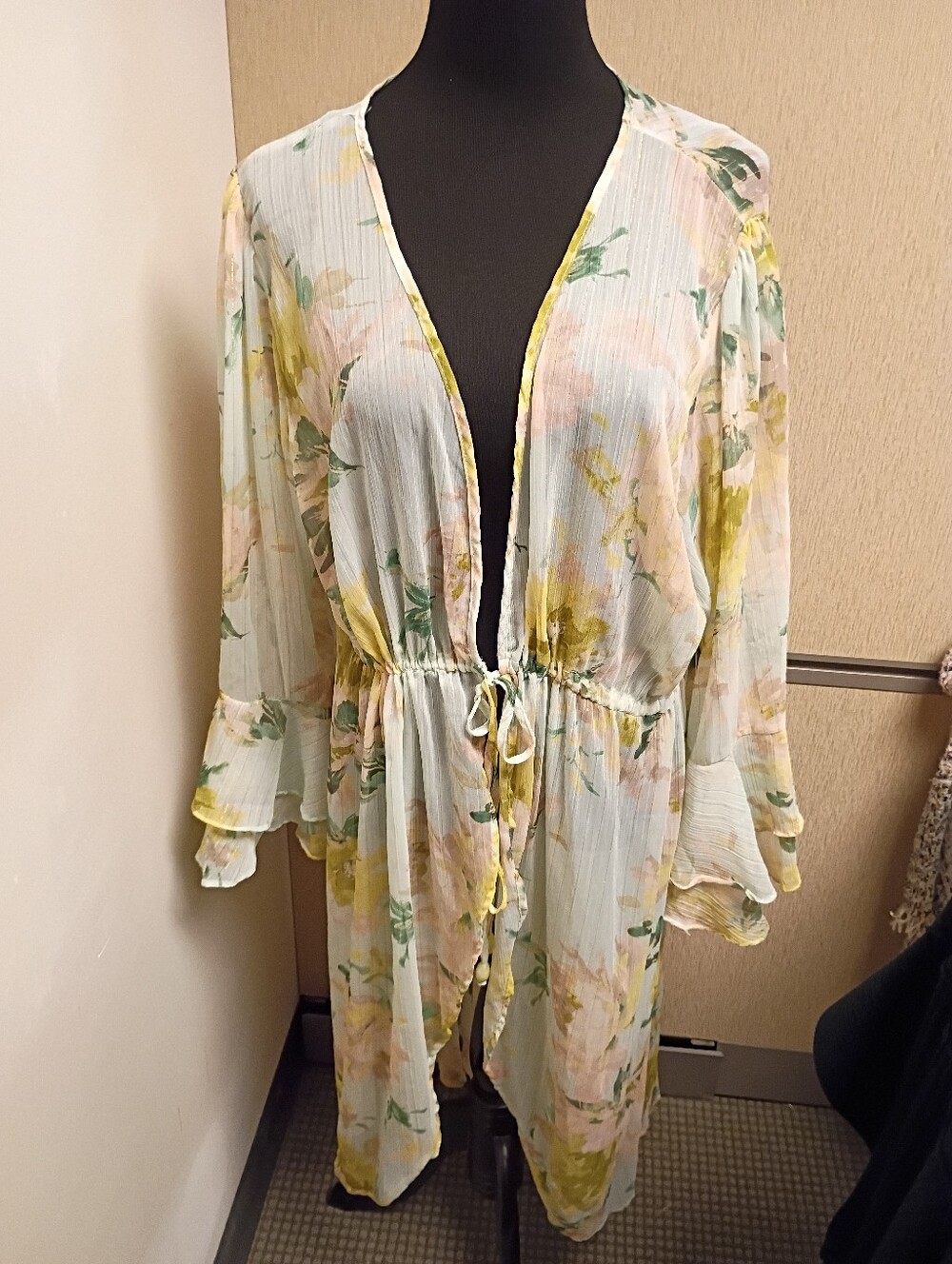 NWT Cure Floral Chiffon Kimono Size 3XL